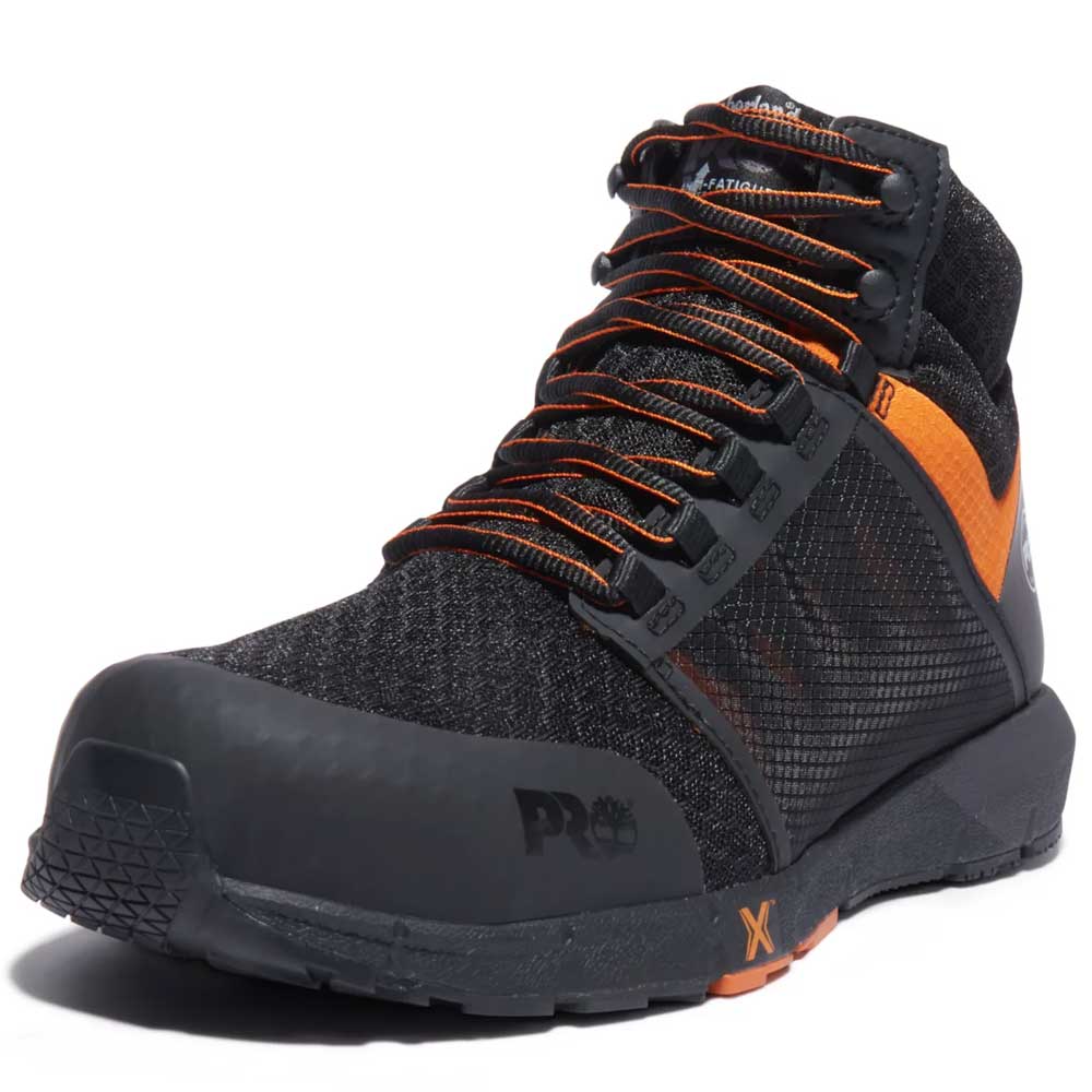 Timberland Pro Radius Mid Black/Orange Composite Toe Athletic Work Boot