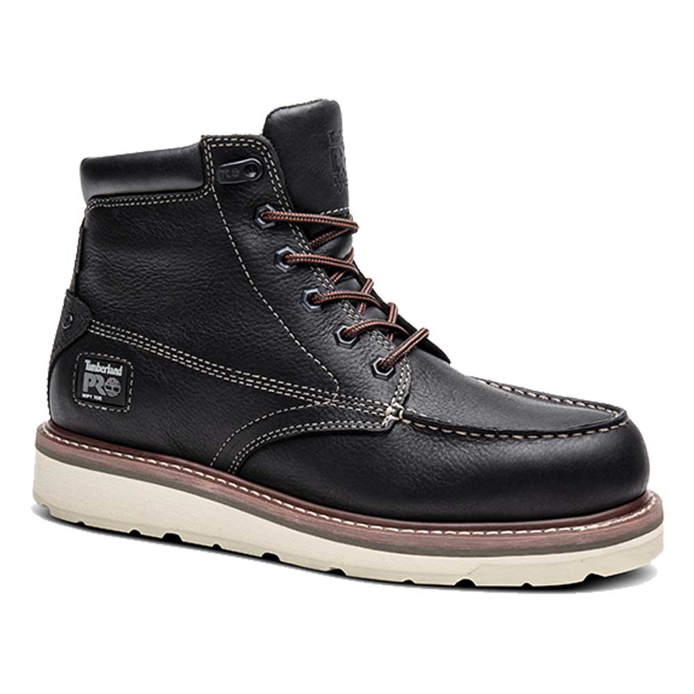 Timberland Pro Gridworks 6-Inch Black Waterproof Moc Soft Toe Work Boot