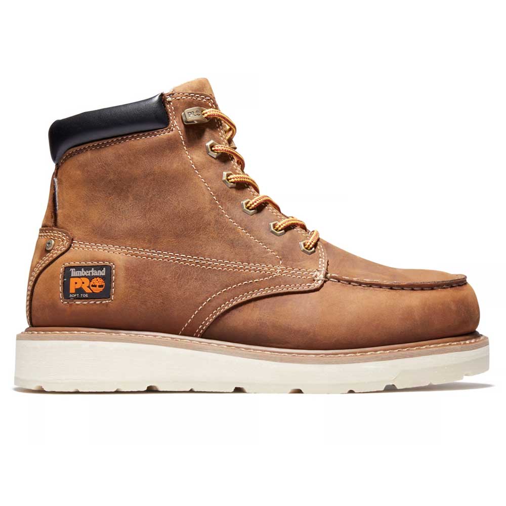 Timberland Pro Gridworks 6-Inch Golden Brown Waterproof Moc Alloy Toe Work Boot