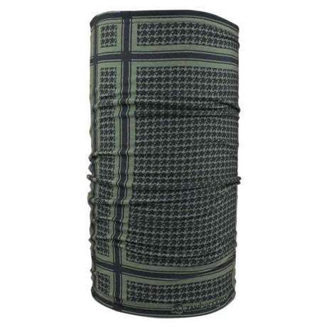 Olive Drab Houndstooth Motley Tube Fleece Lined Neck Gaiter