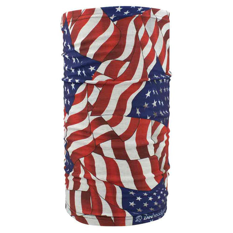 Wavy American Flag Motley Tube Fleece Lined Neck Gaiter