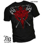 Elite Breed Red Maltese Cross Firefighter T-Shirt - Black