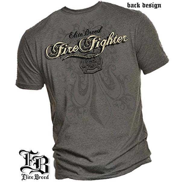 Elite Breed Honor Respect Firefighter T-Shirt - Gray