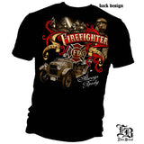 Always Ready Antique Firefighter T-Shirt - Black