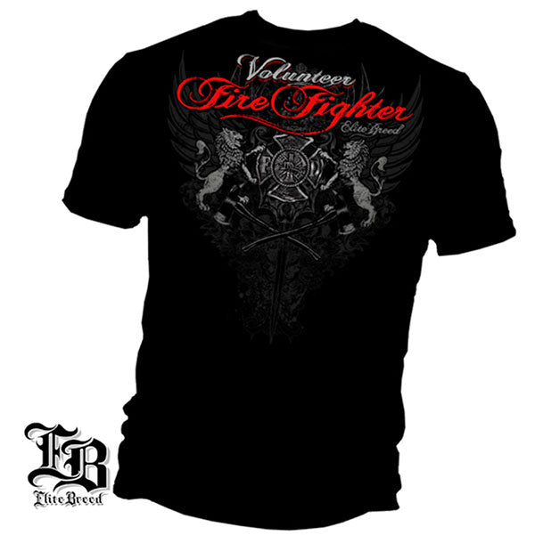 Elite Breed Volunteer Firefighter T-Shirt - Black