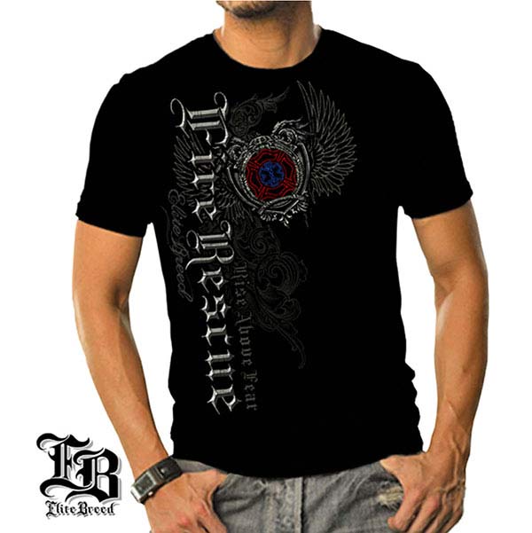 Elite Breed Fire Rescue Rise Above Fear T-Shirt - Black