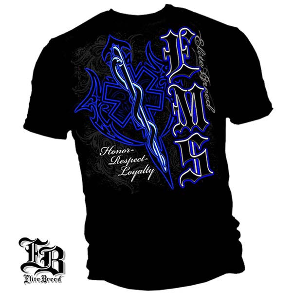 Elite Breed Honor Respect Loyalty EMS T-Shirt - Black