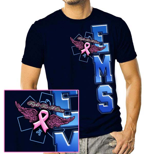 Elite Breed Fight Breast Cancer EMS T-Shirt - Navy