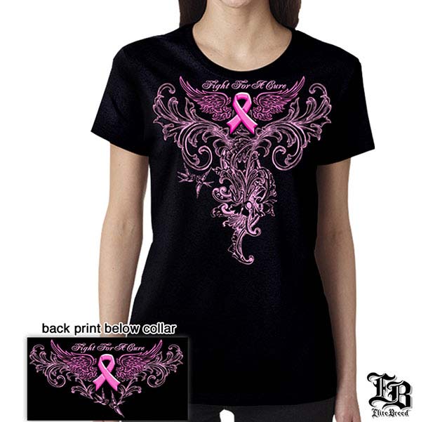 Elite Breed Pink Foil Fight Breast Cancer T-Shirt