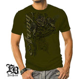 Elite Breed Army Crest and Lions Army T-Shirt - Military Green