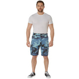 Sky Blue Camo Military BDU Cargo Shorts