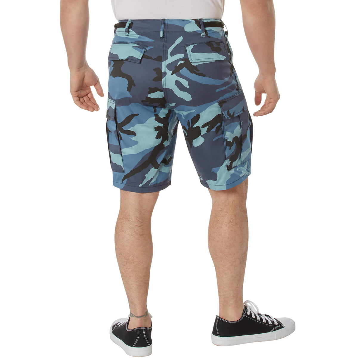 Sky Blue Camo Military BDU Cargo Shorts