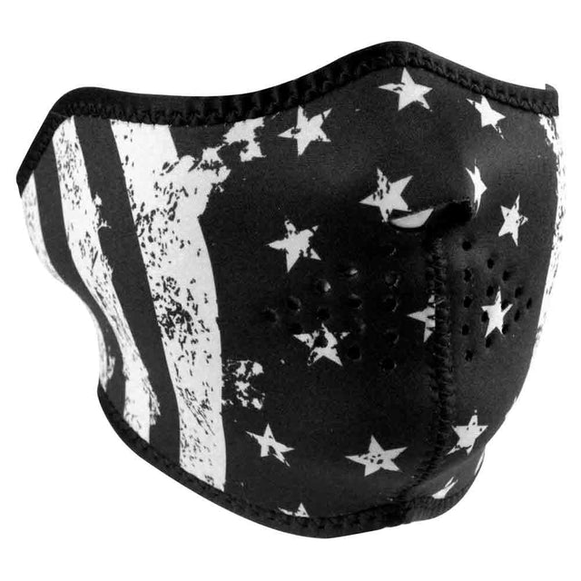 Black and White Flag Neoprene Half Face Mask