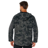 Black Camo Military Style Hooded Anorak Parka
