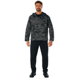 Black Camo Military Style Hooded Anorak Parka