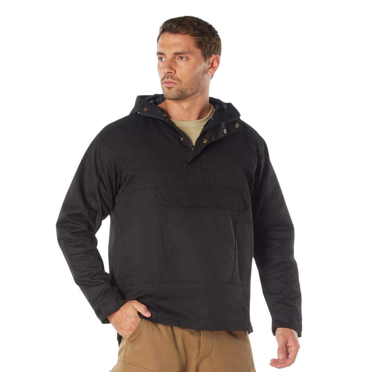 Black Military Style Anorak Parka