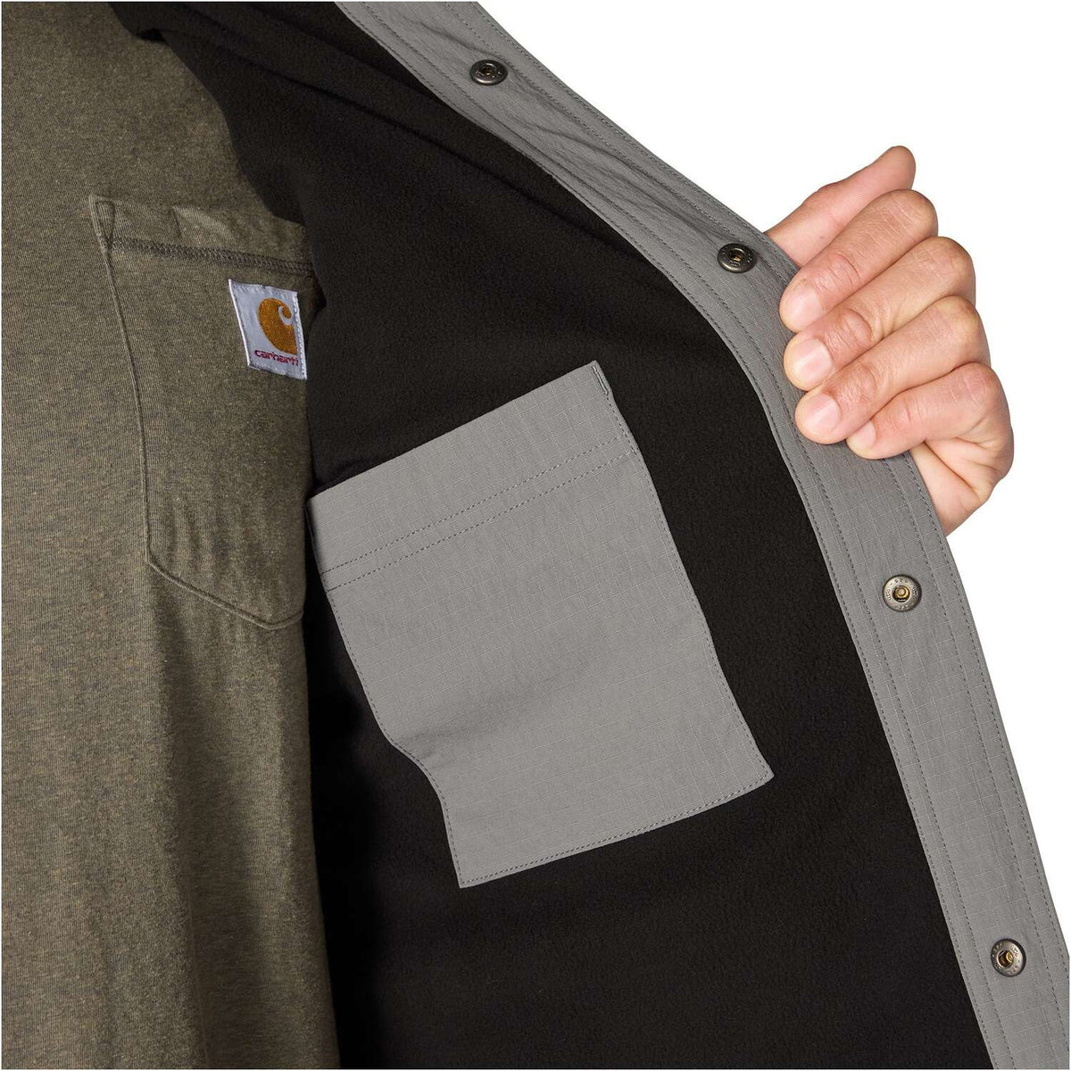 Carhartt Men's Force Fleece-Lined Rip-Stop Shirt Jac