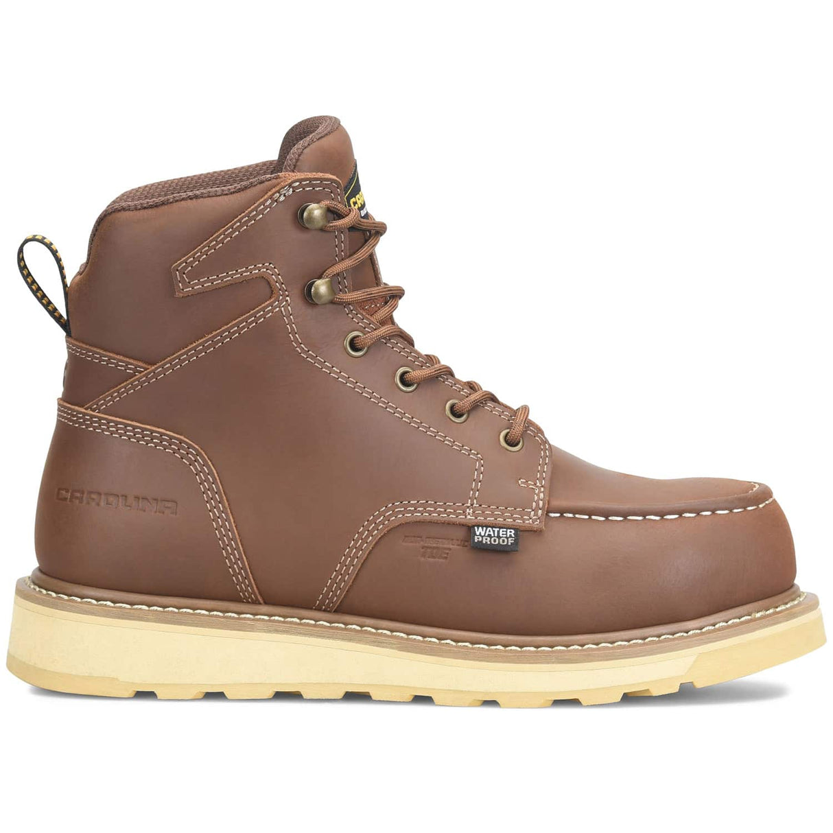 Carolina Gruntz 6-Inch Waterproof Wedge Sole Moc Composite Safety Toe Men's Work Boot