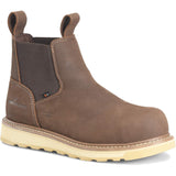 Carolina Gruntz Coffee Brown Men's Composite Safety Toe Slip-on 6-inch Chelsea Style Work Boot