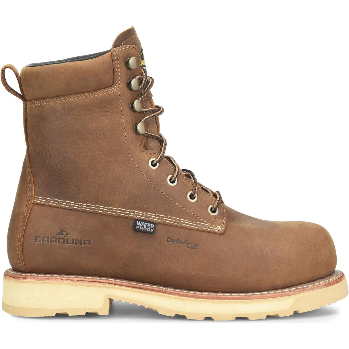 Carolina Staple Gun Men's 8-inch Waterproof Composite Safety Toe Dark Tan Work Boot