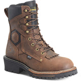 Carolina Pitstop Logger Men's 8-inch Waterproof Composite Safety Toe Brown Work Boot