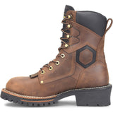 Carolina Pitstop Logger Men's 8-inch Waterproof Composite Safety Toe Brown Work Boot