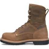 Carolina Overhaul Men's 8-inch Soft Toe Coffee Brown Work Boot