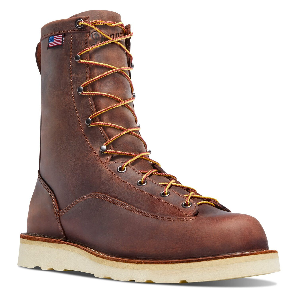 Danner Bull Run 8-inch Brown Vibram Cristy Plain Toe Work Boots - 15556