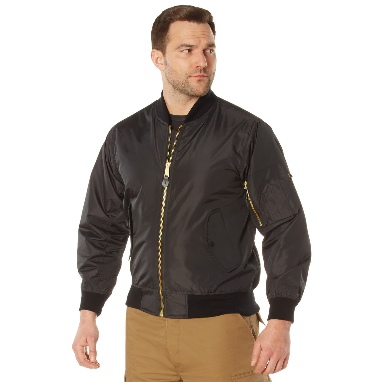 Black Lightweight MA-1 Flight Jacket