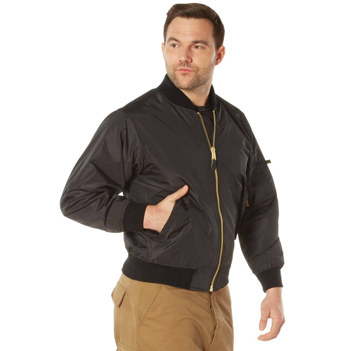 Black Lightweight MA-1 Flight Jacket