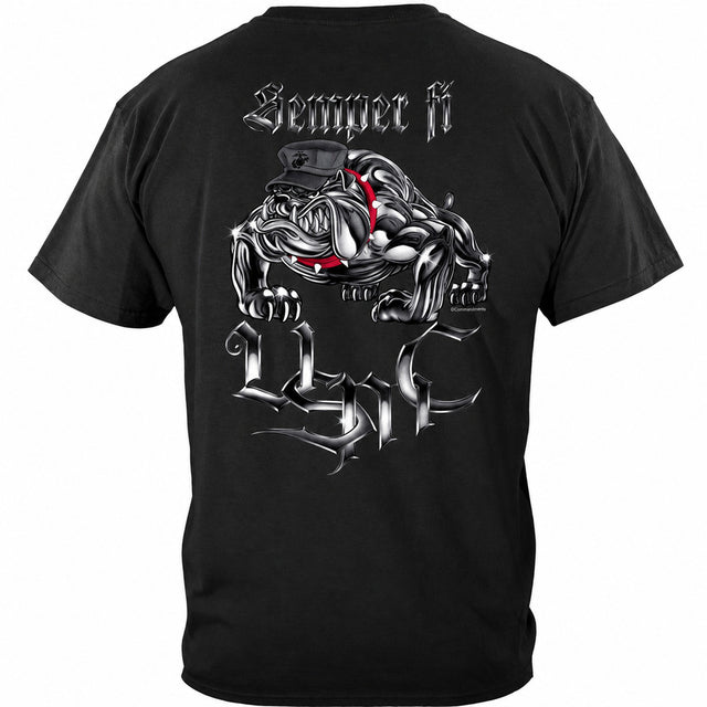 US Marines Steel Bulldog Semper Fi T-Shirt - back view