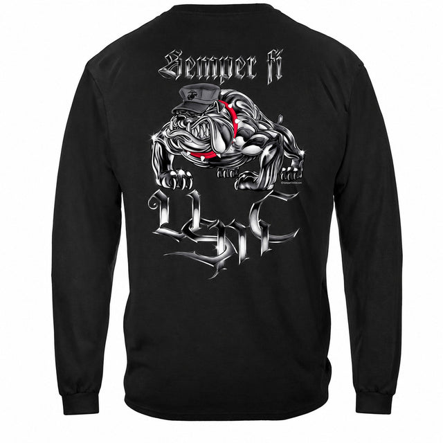 Marine Steel Bulldog Long Sleeve T-shirt - back view