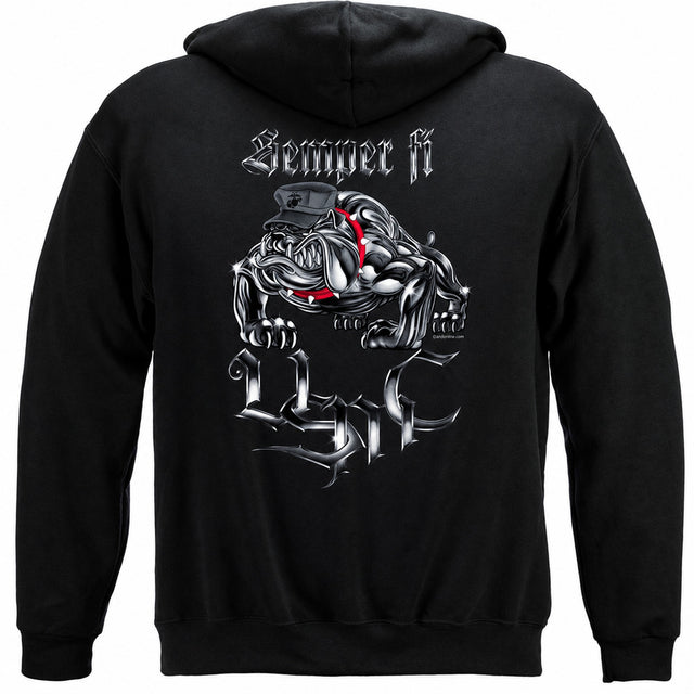 Steel Bulldog Semper Fi USMC Hoodie - back view