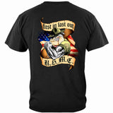 US Marines First In Last Out T-Shirt - back view