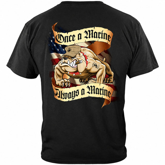 Once a Marine, Always a Marine T-shirt - back view