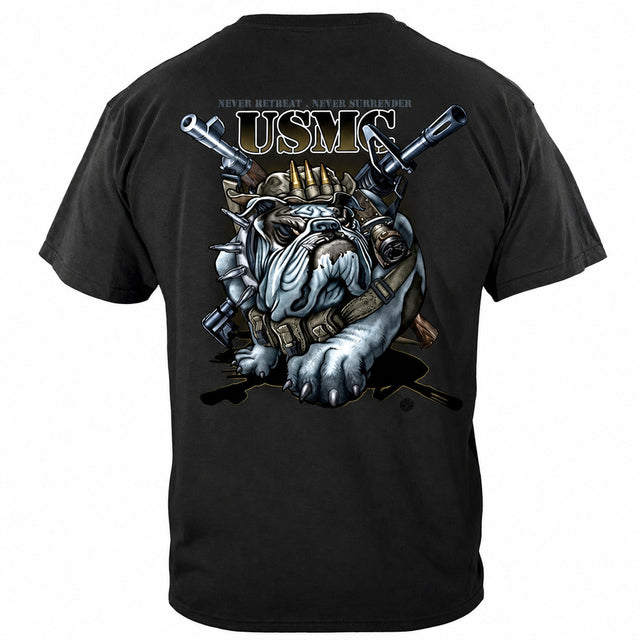 Never Retreat, Never Surrender USMC T-shirt - back view
