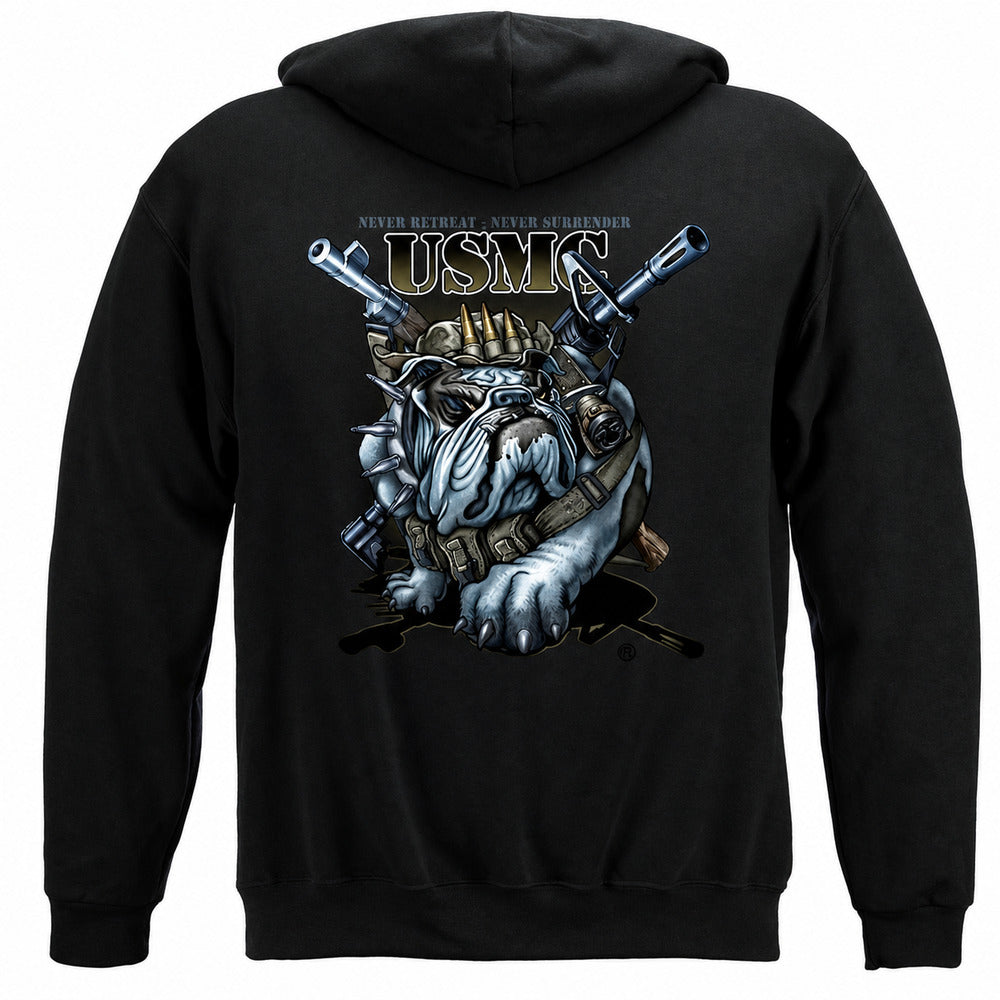 Never Retreat, Never Surrender USMC Hoodie - back view