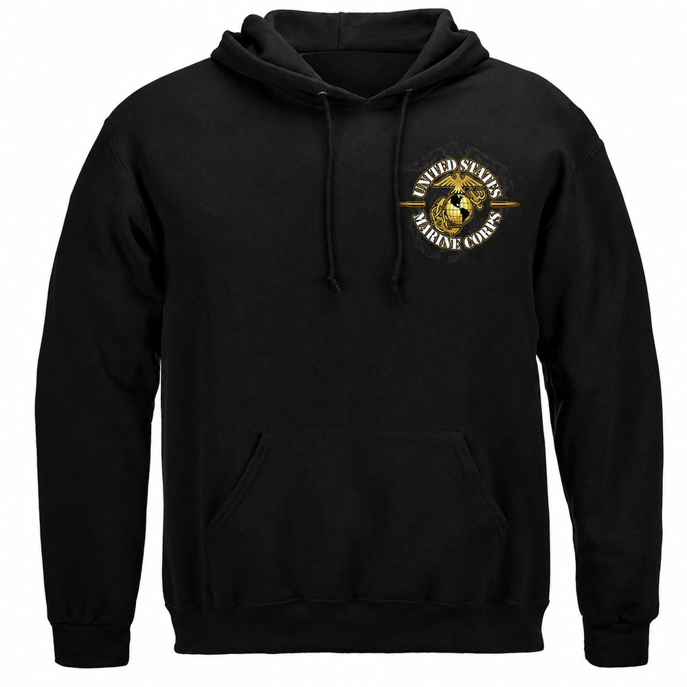 Never Retreat, Never Surrender USMC Hoodie - front view