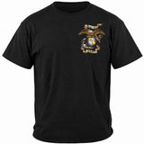 Rustic Semper Fidelis USMC T-shirt - Black - front view