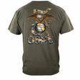 Rustic Semper Fidelis USMC T-shirt - Green - back view