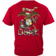 Rustic Semper Fidelis USMC T-shirt - Red - back view