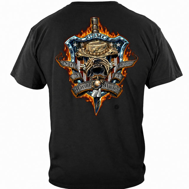Once a Marine, Always a Marine - American Shield T-shirt - back view