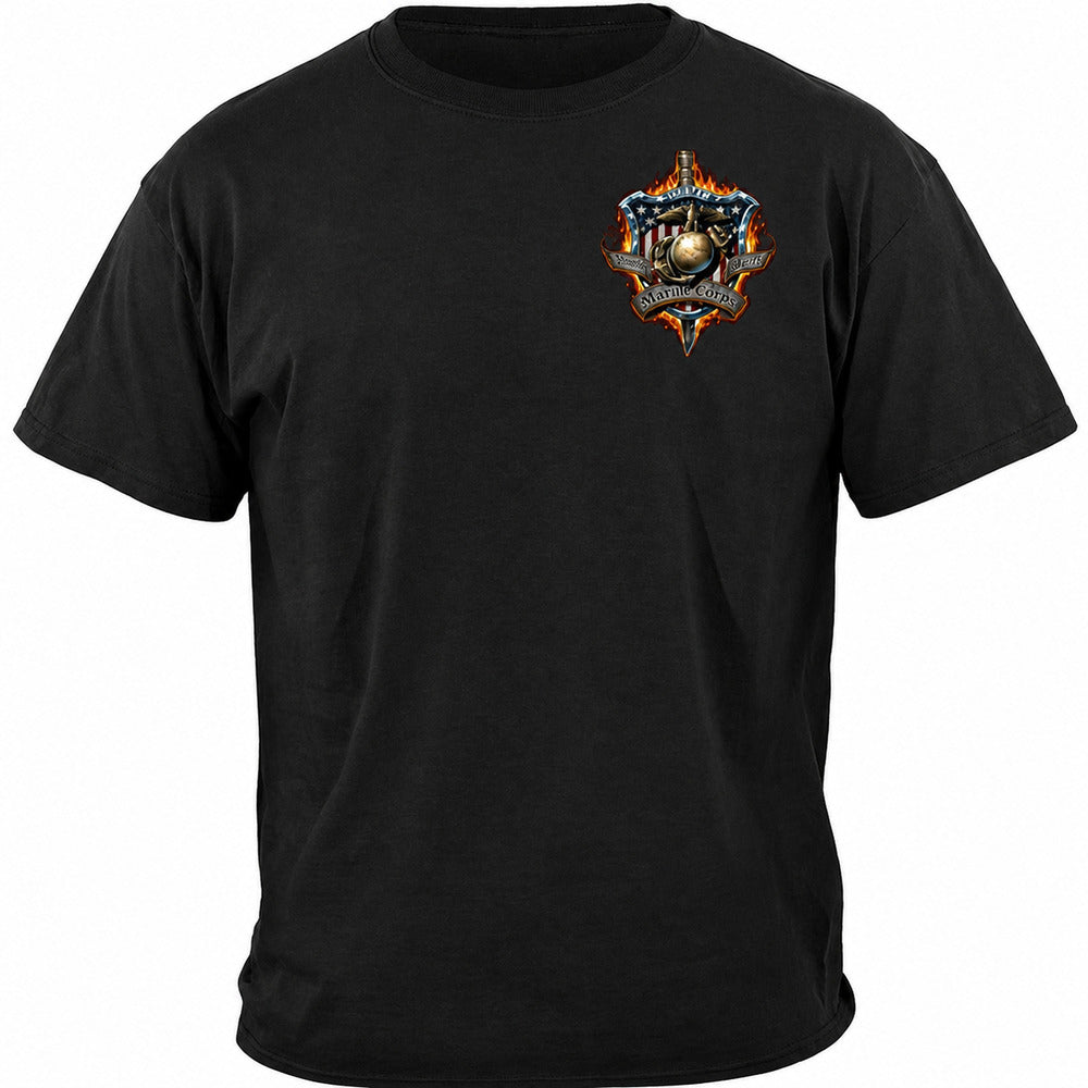 Once a Marine, Always a Marine - American Shield T-shirt - front view
