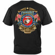 USMC Badge of Honor Semper Fi T-Shirt - Black - back view