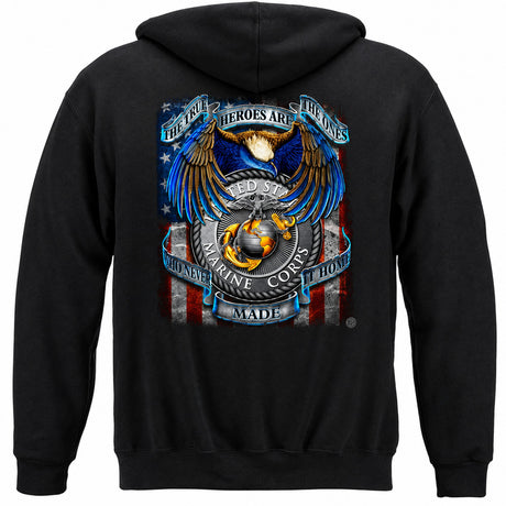 Marine True Heroes Hoodie - back view