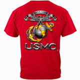 USMC Semper Fidelis Red T-shirt - back view