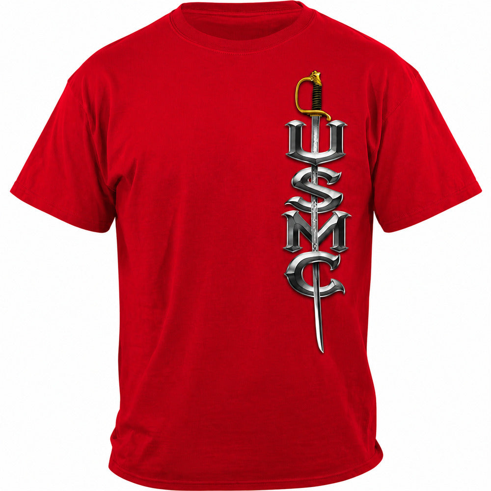 USMC Semper Fidelis Red T-shirt - front view