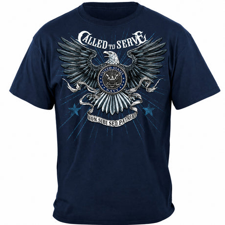 Navy Called to Serve T- Shirt - Navy Blue - back view
