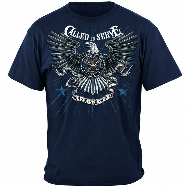Navy Called to Serve T- Shirt - Navy Blue - back view