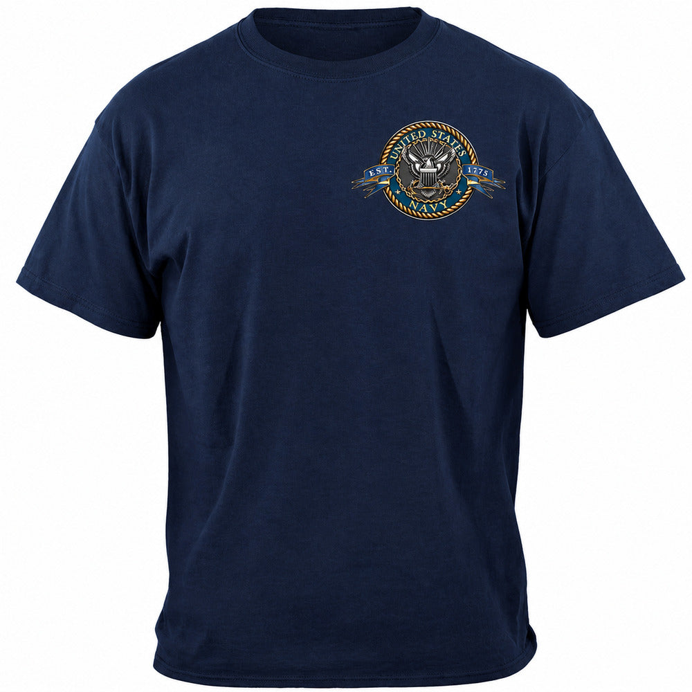 Navy The Sea Is Ours T-Shirt - Navy Blue - front view